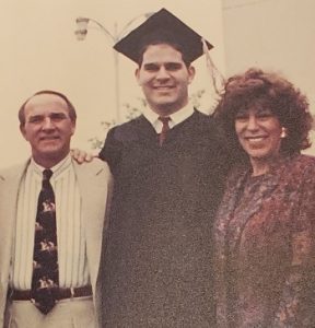 Donald and Zoe Gellman join their son Mark at his graduation from Indiana University.